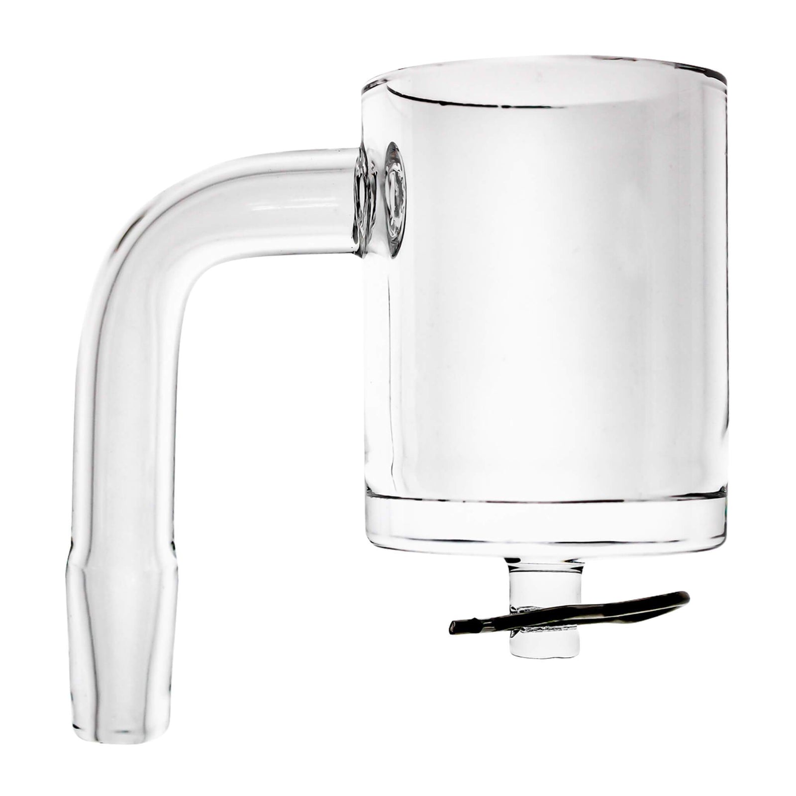 Quartz E-Banger With R-Clip for 30mm Coil (Enail) | Profile View | Dabbing Warehouse