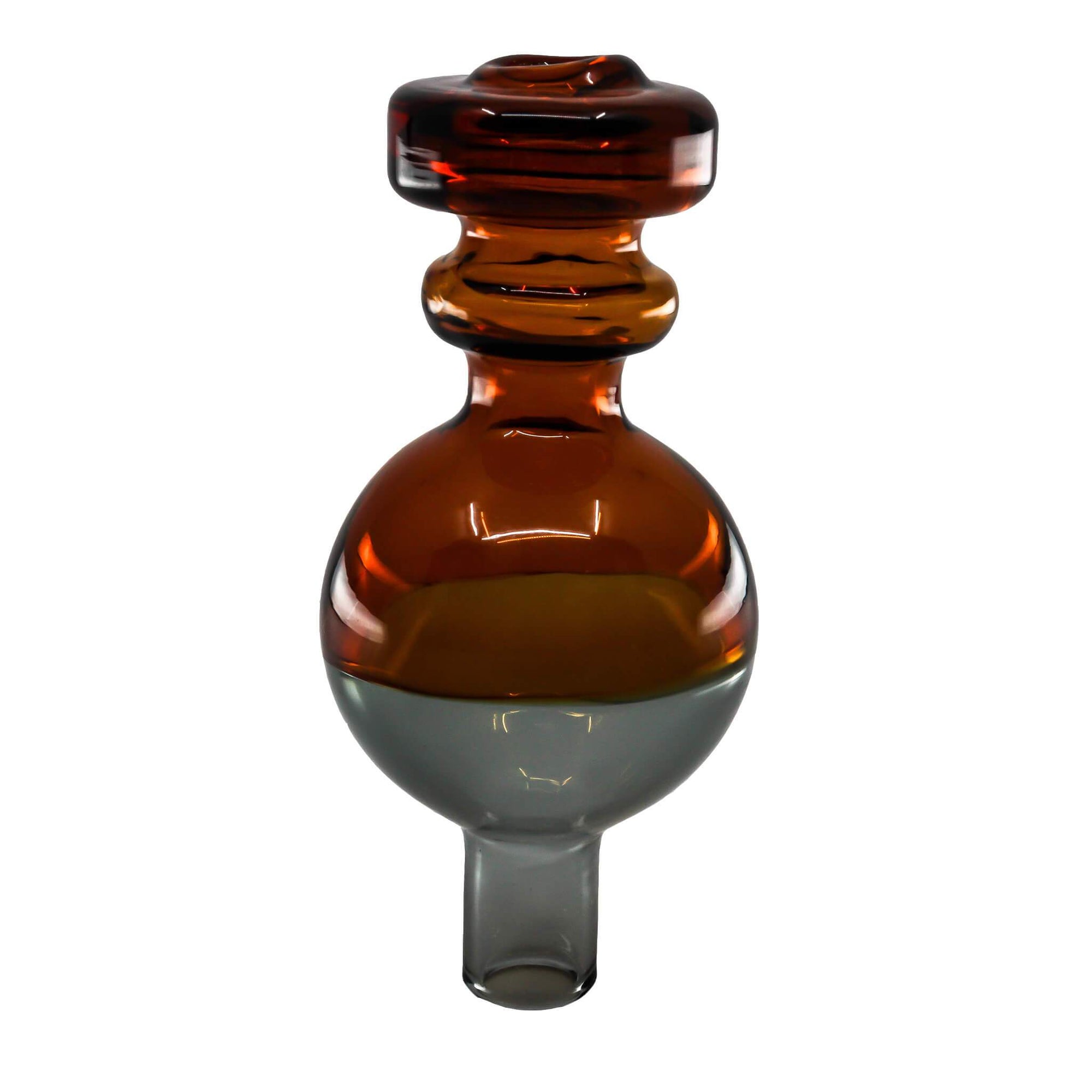 Rook Bubble Directional Carb Cap | Upper Amber Lower Grey Profile View | Dabbing Warehouse