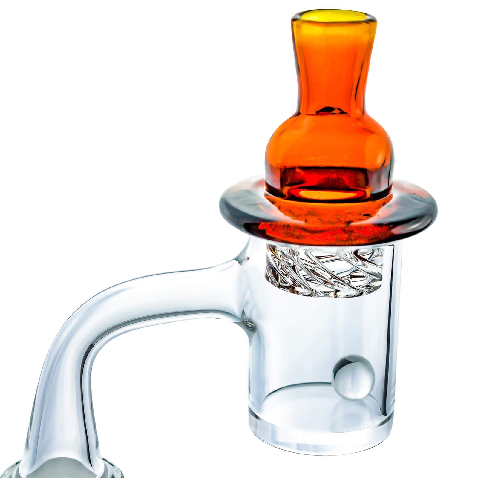 Seamless Quartz Banger Kit | Close Up Kit View Amber Cyclone Cap | Dabbing Warehouse