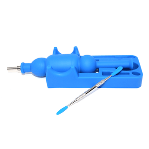 Silicone Nectar Collector | Blue In Use View | Dabbing Warehouse