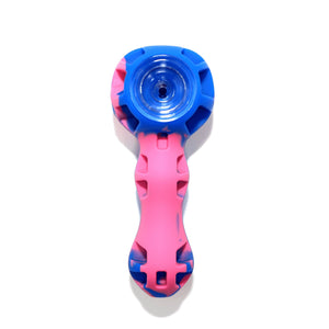Silicone Spoon Pipe | Blue & Pink Bowl View | Dabbing Warehouse