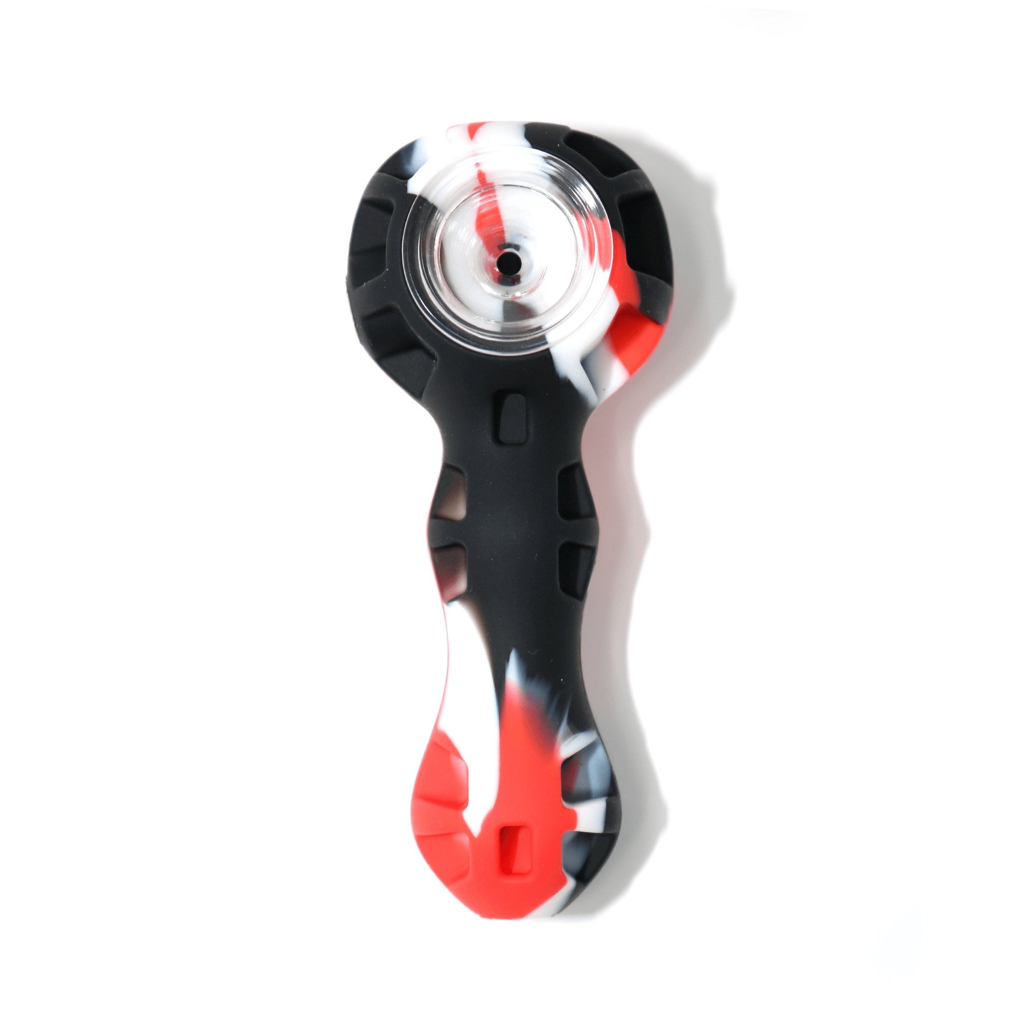 Silicone Spoon Pipe | Red & Black Bowl View | Dabbing Warehouse