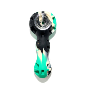 Silicone Spoon Pipe | Green & Black Bowl View | Dabbing Warehouse