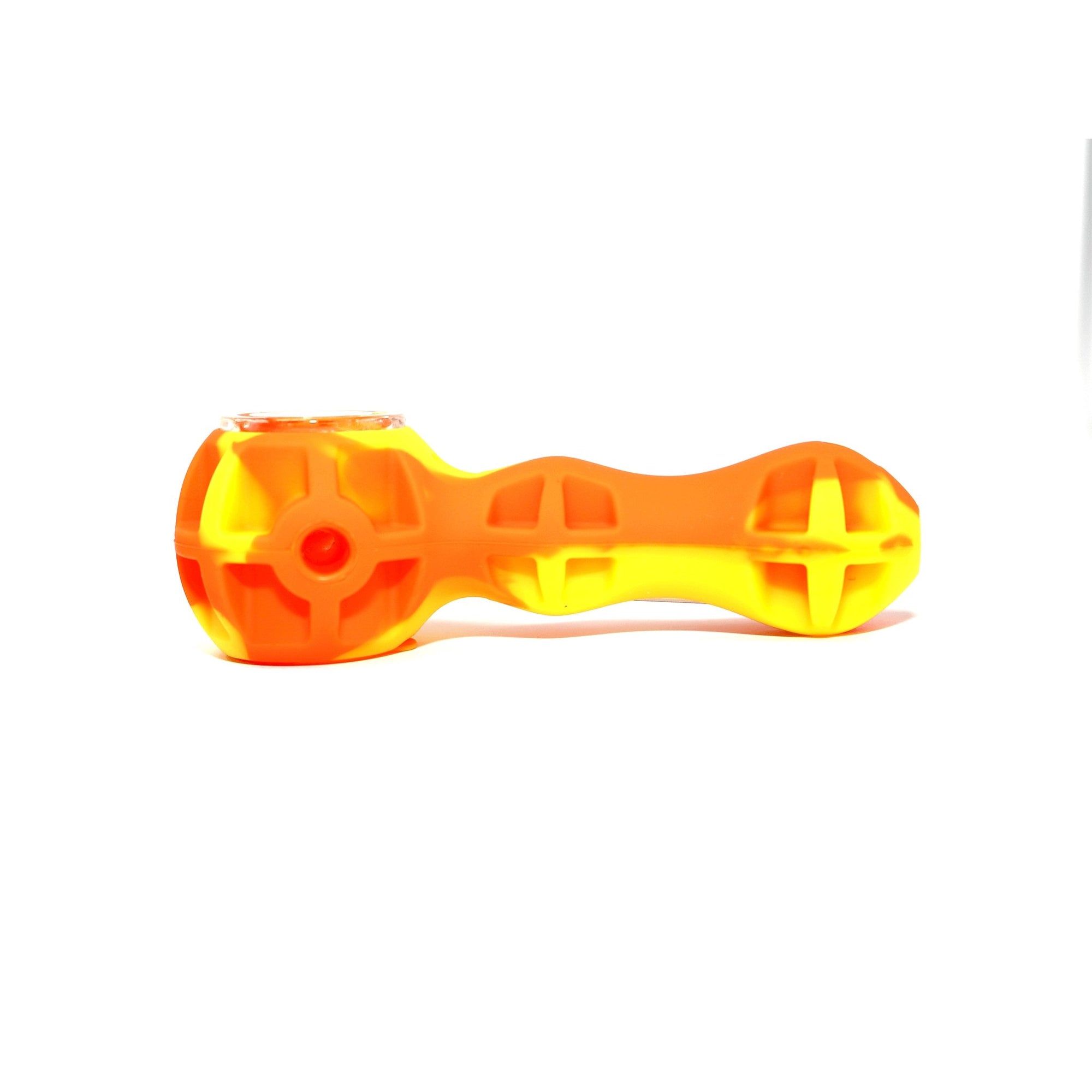 Silicone Spoon Pipe | Orange & Yellow Side View | Dabbing Warehouse