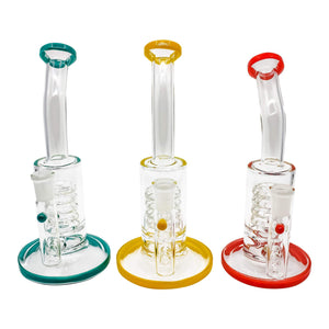 Slim Bubble Stack Can Dab Rig | Three Color Variation Profile View | Dabbing Warehouse