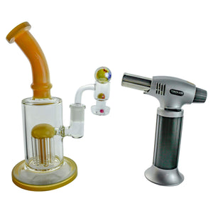 Spin Matrix Marbled Terp Slurper Complete Dabbing Kit #1 | Yellow Color Kit With Torch View | DW