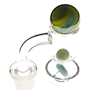 Terp Slurper Marble Set | Green Earth Tone Inspired Full Slurper Marble Set View | Dabbing Warehouse