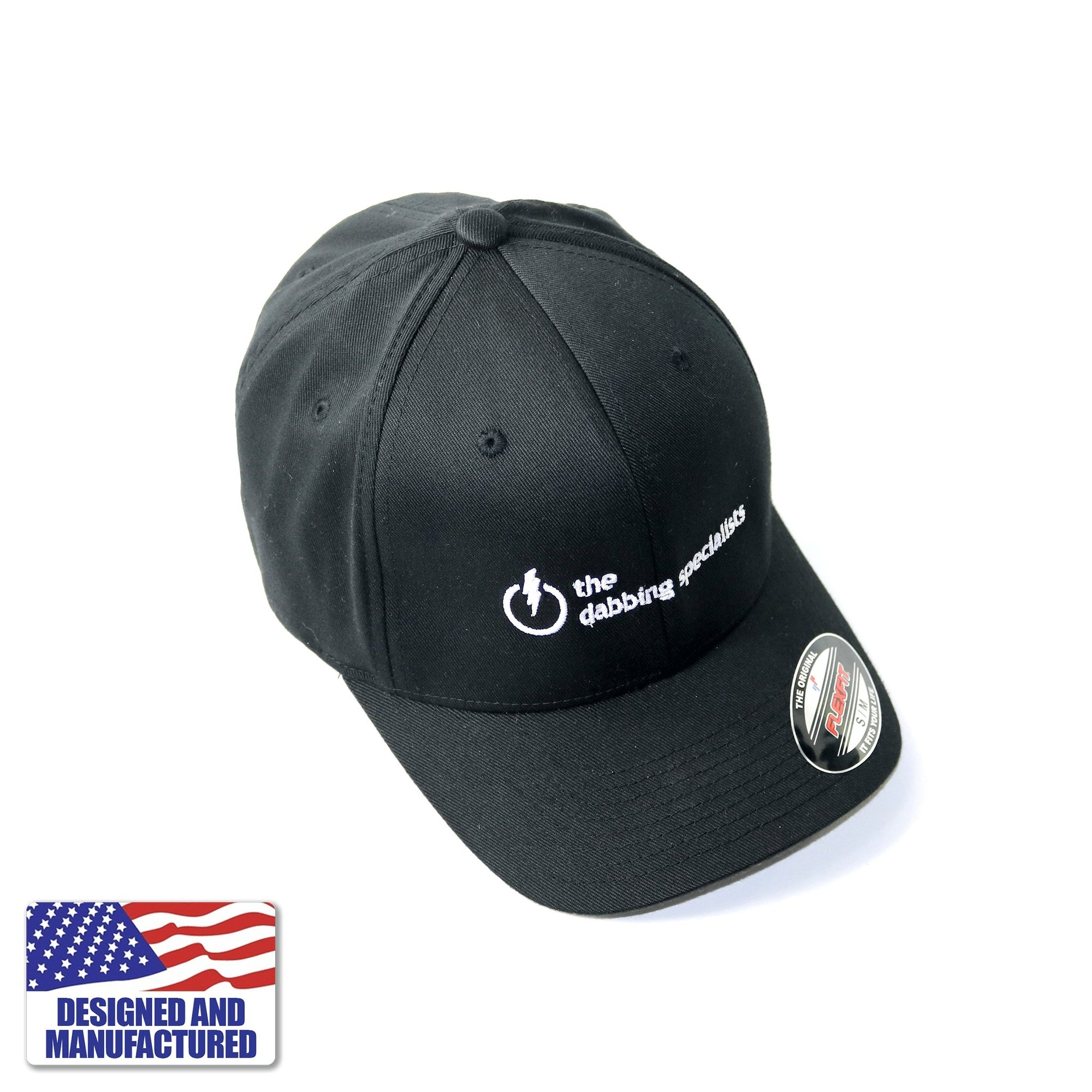 The Dabbing Specialists Bolt Hat | FlexFit | Angled Top Down View | Dabbing Warehouse