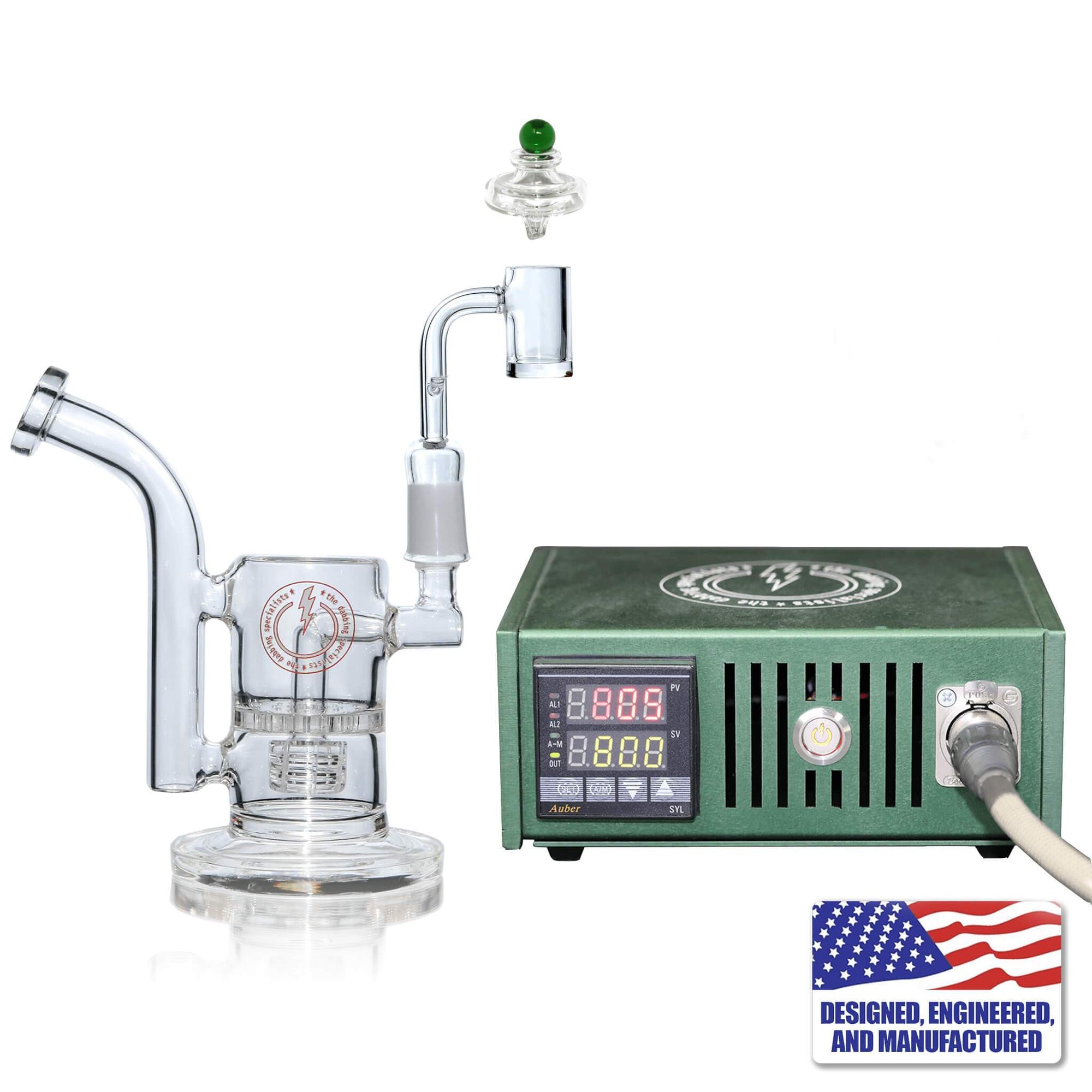 The Dabbing Specialists Custom Enail Dabbing Bundle | Made in the USA | Green Complete Kit View | DW