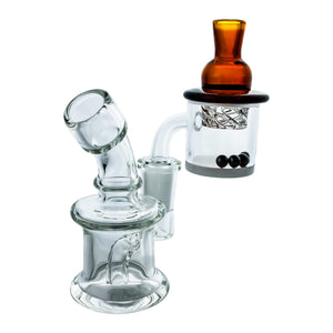 Tiny Hand Dab Rig Complete Kit #6 | Complete Kit Profile View Amber Cap | Dabbing Warehouse