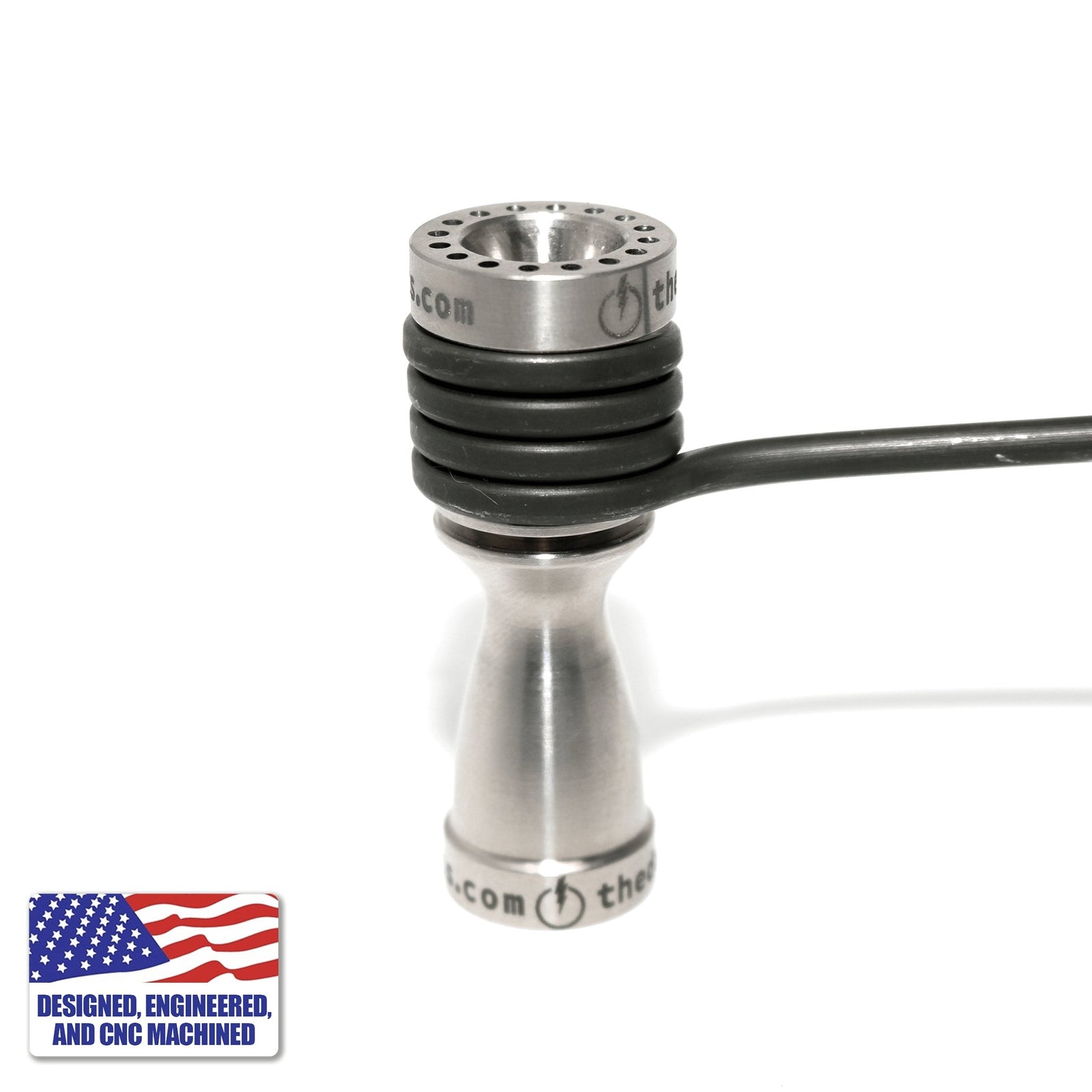 Titanium Dab Kit with 16-Hole Nail | 16mm Coil | 14mm/10mm Female | Kit In Use Angled View | DW