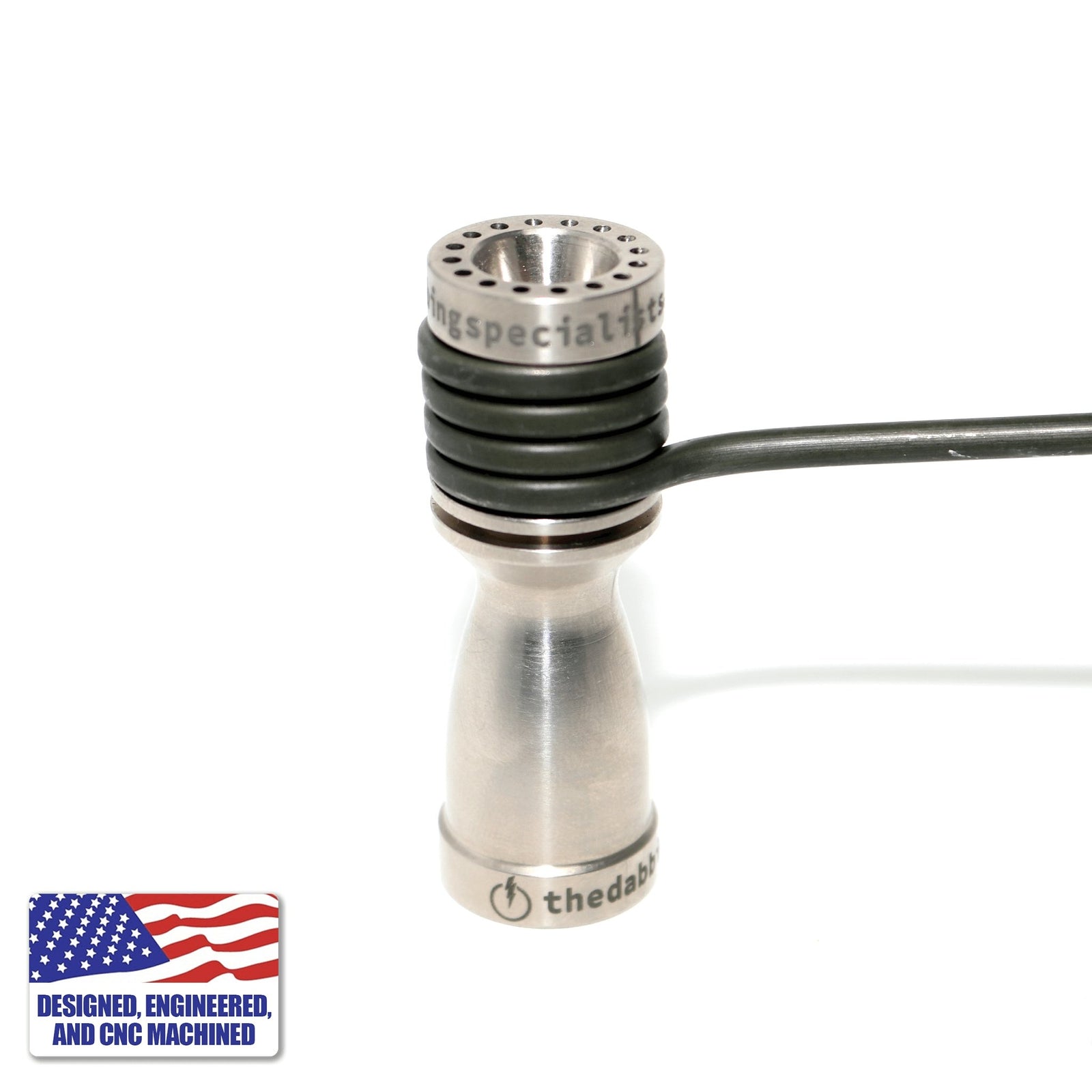 Titanium Dab Kit with 16-Hole Nail | 16mm Coil | 18mm/14mm Female | Angled Profile View | DW