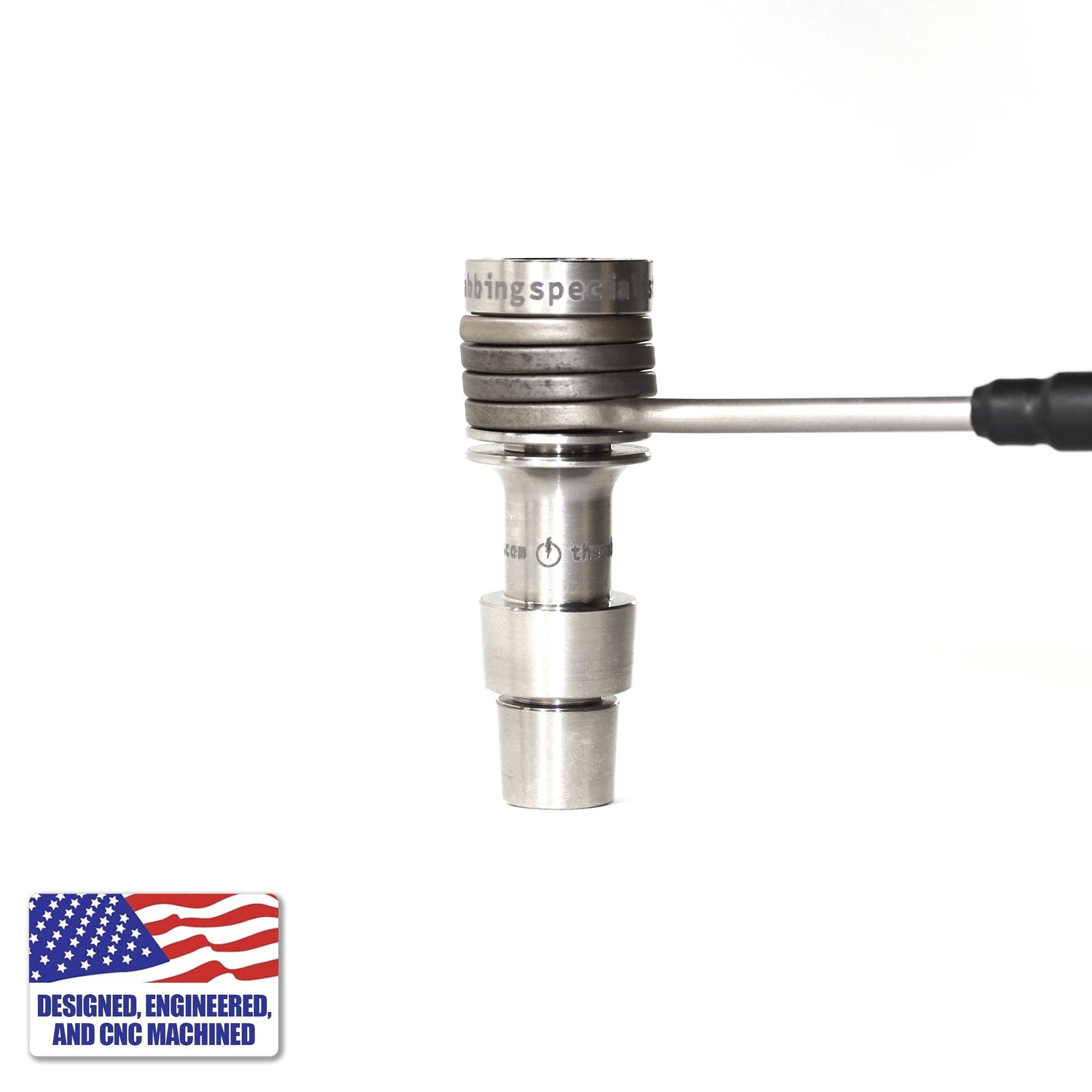 Titanium Male Nail Body Adapter | 18mm, 14mm | In Use View | Dabbing Warehouse