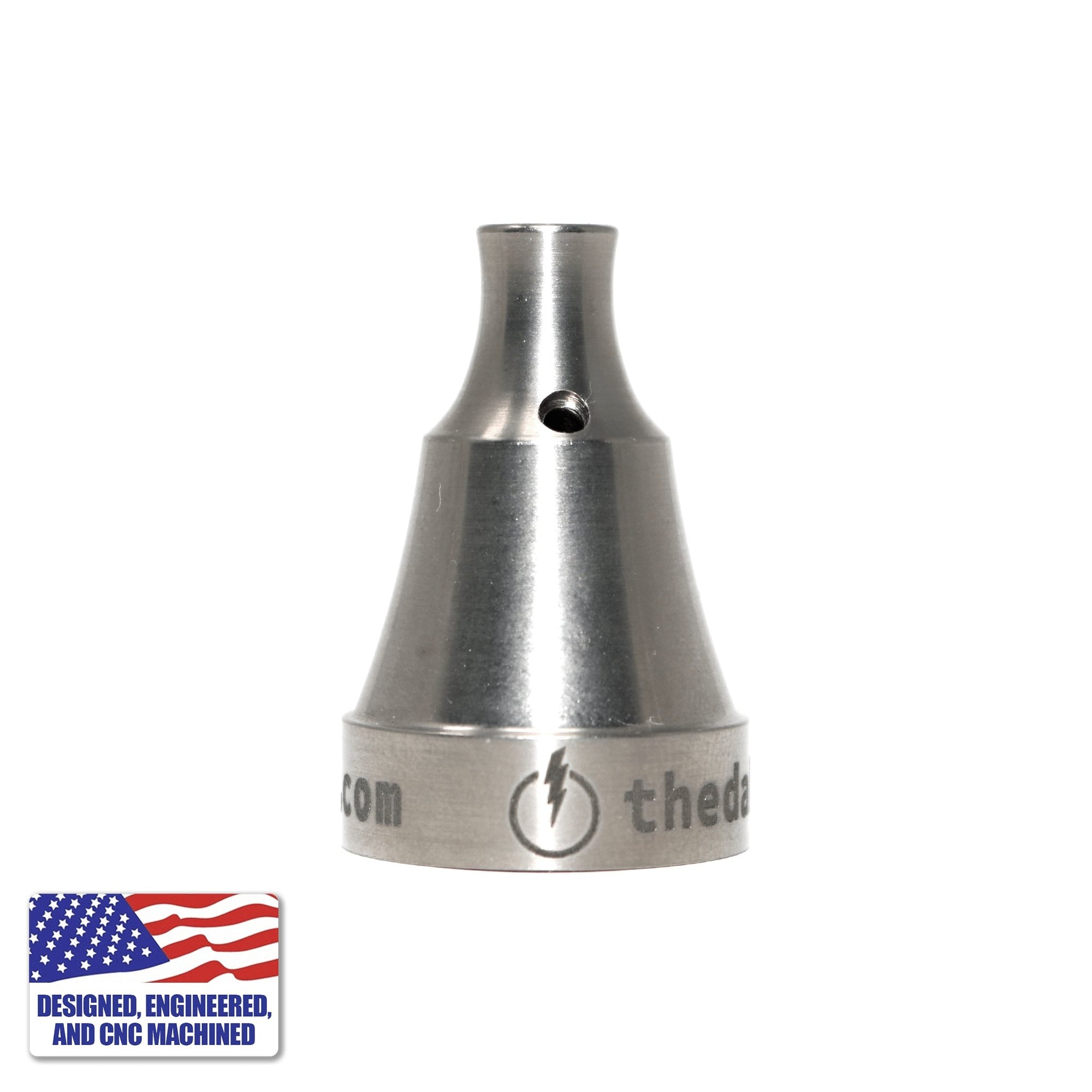 Titanium Universal Carb Cap 1-Hole Medium Velocity | Natural Titanium Silver Profile View | DW