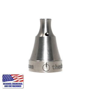 Titanium Universal Carb Cap 1-Hole Medium Velocity | Natural Titanium Silver Profile View | DW