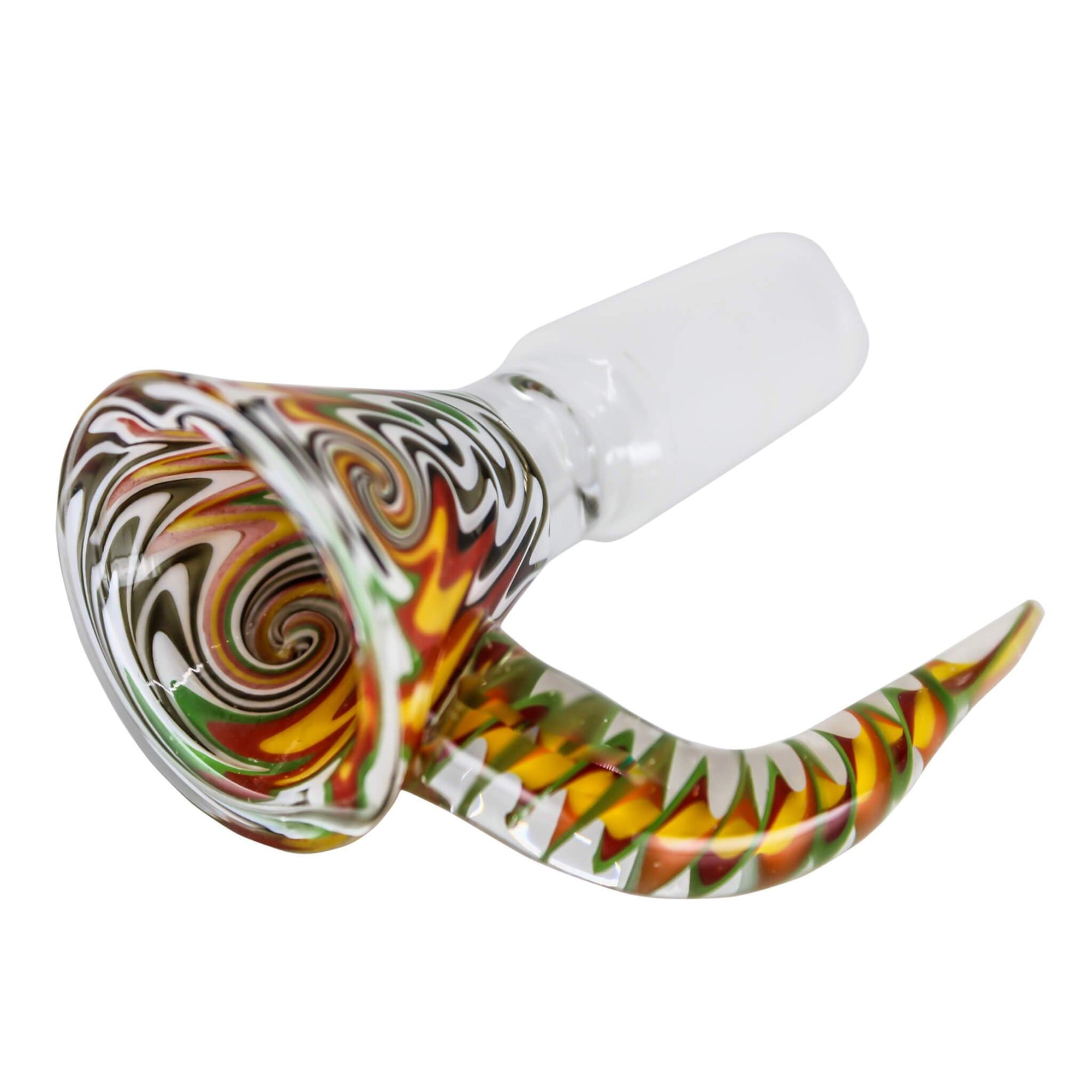 Trippy Dragon Tail Flower Bowl | Angled Prone View | Dabbing Warehouse